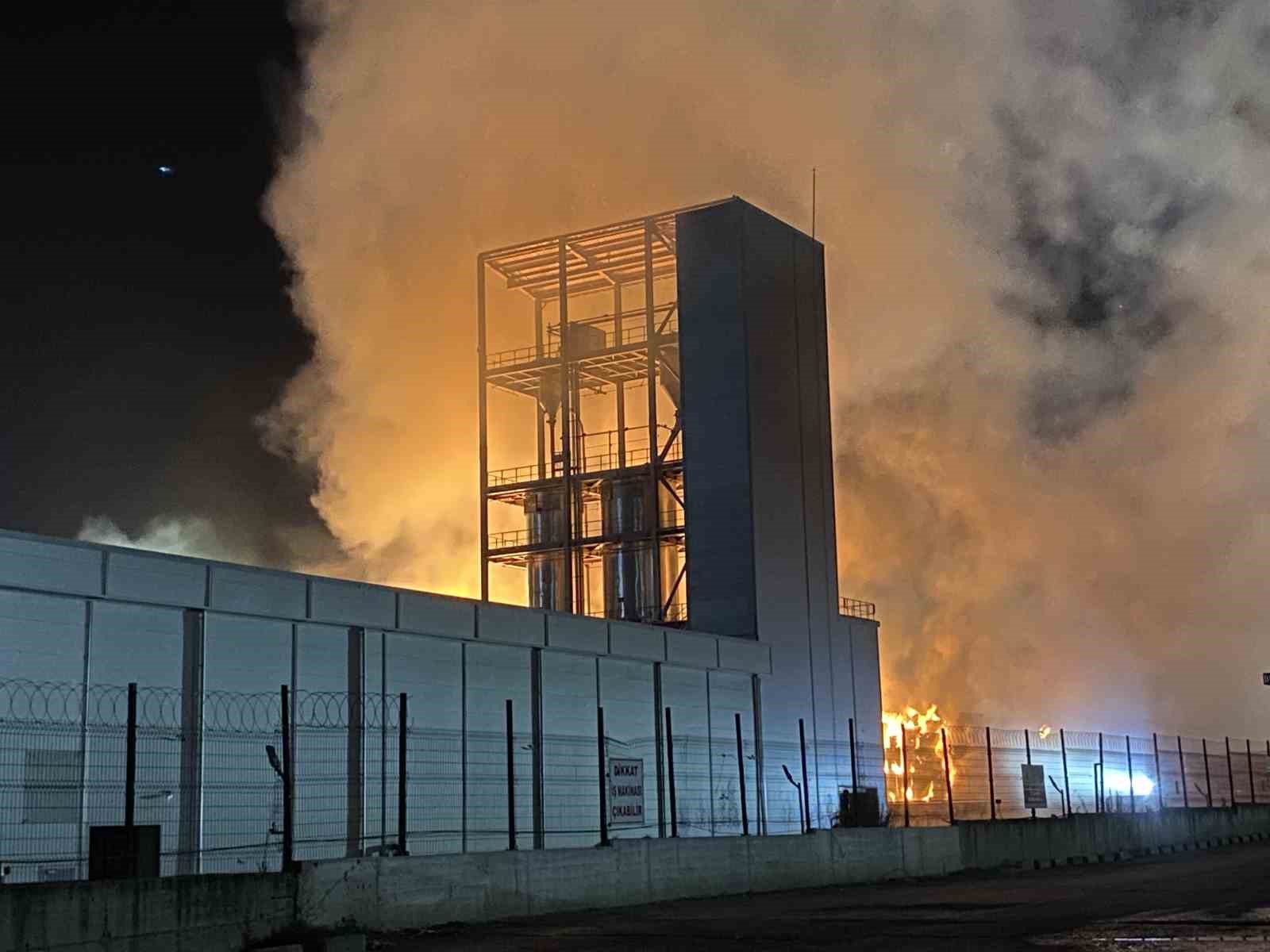 Tekirdağda Karton Fabrikasında Yangın: Alevler Geceyi Aydınlattı