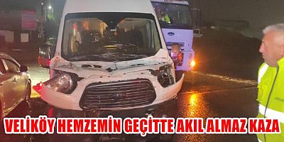 Veliköy hemzemin geçitte akıl almaz kaza