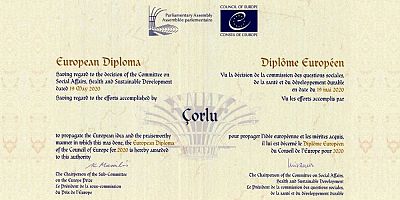 Avrupa Diploması Ödülünü Teslim Aldı
