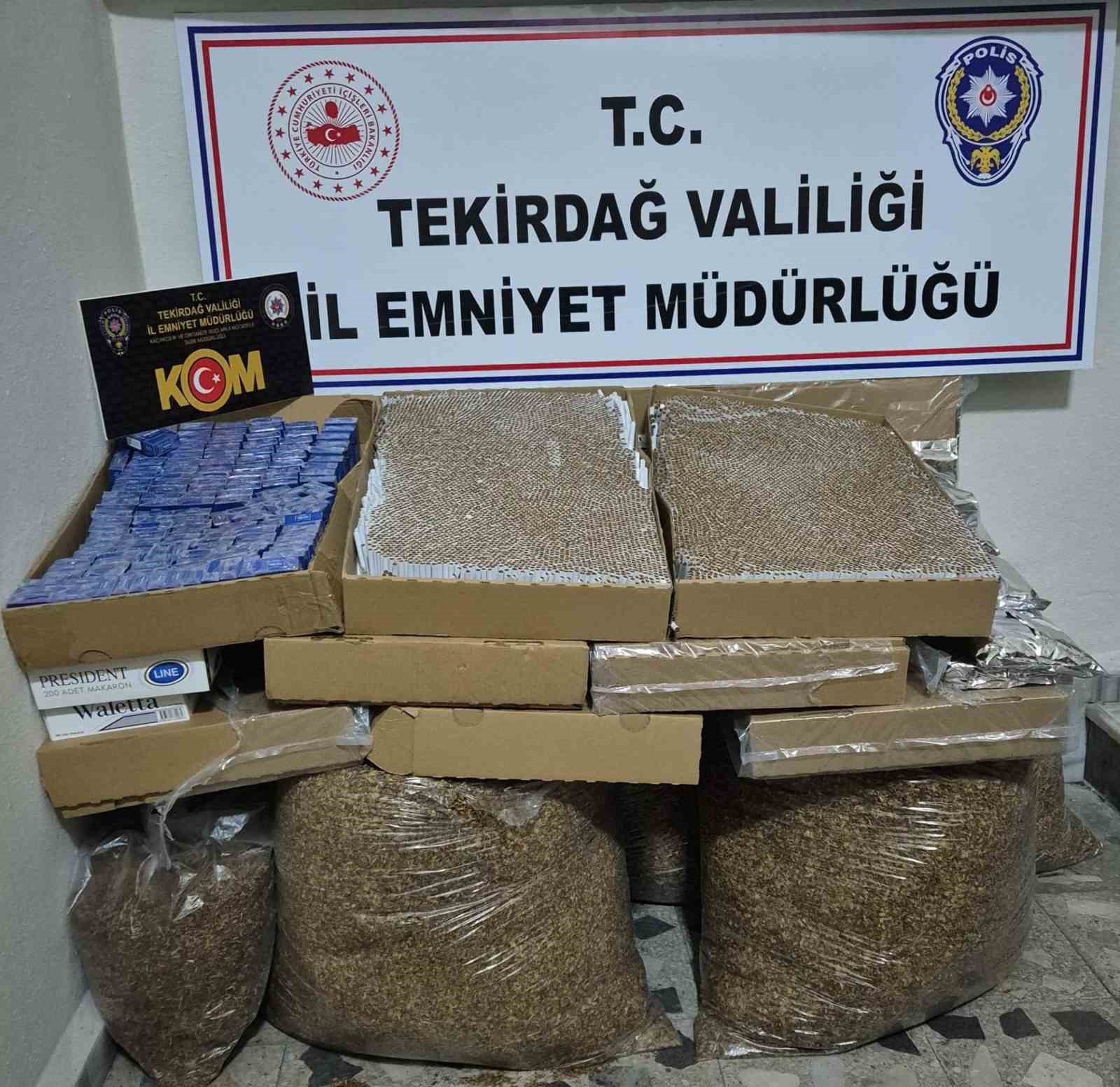 Çerkezköyde Kaçak Tütün Operasyonu