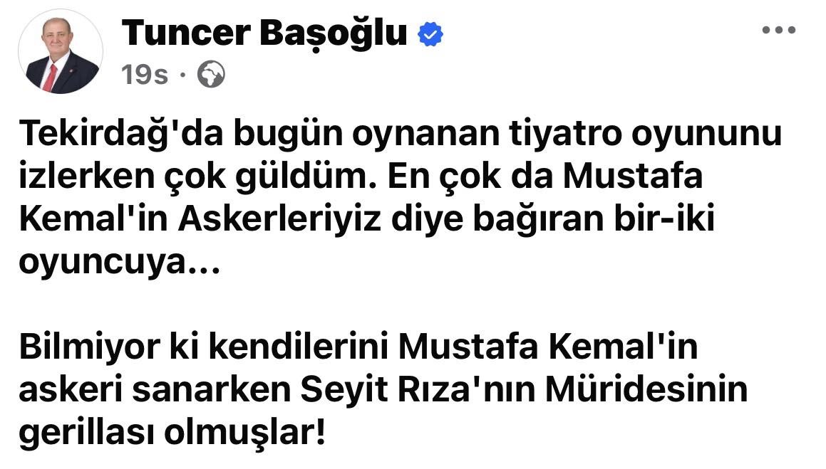 Chpden İstifa Eden Hayrabolu Belediye Başkanı Başoğlundan Dikkat Çeken Paylaşım
