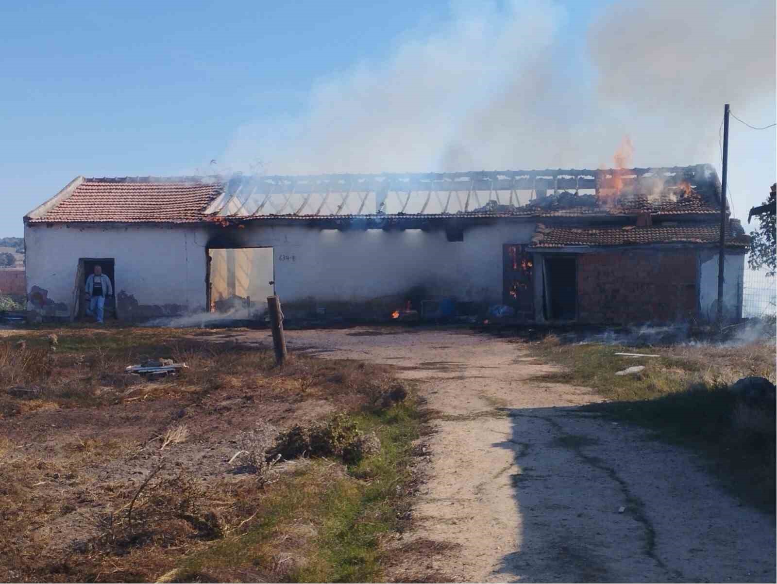 Enezde Çıkan Yangında 15 Ton Buğday Ve 500 Saman Balyası Küle Döndü