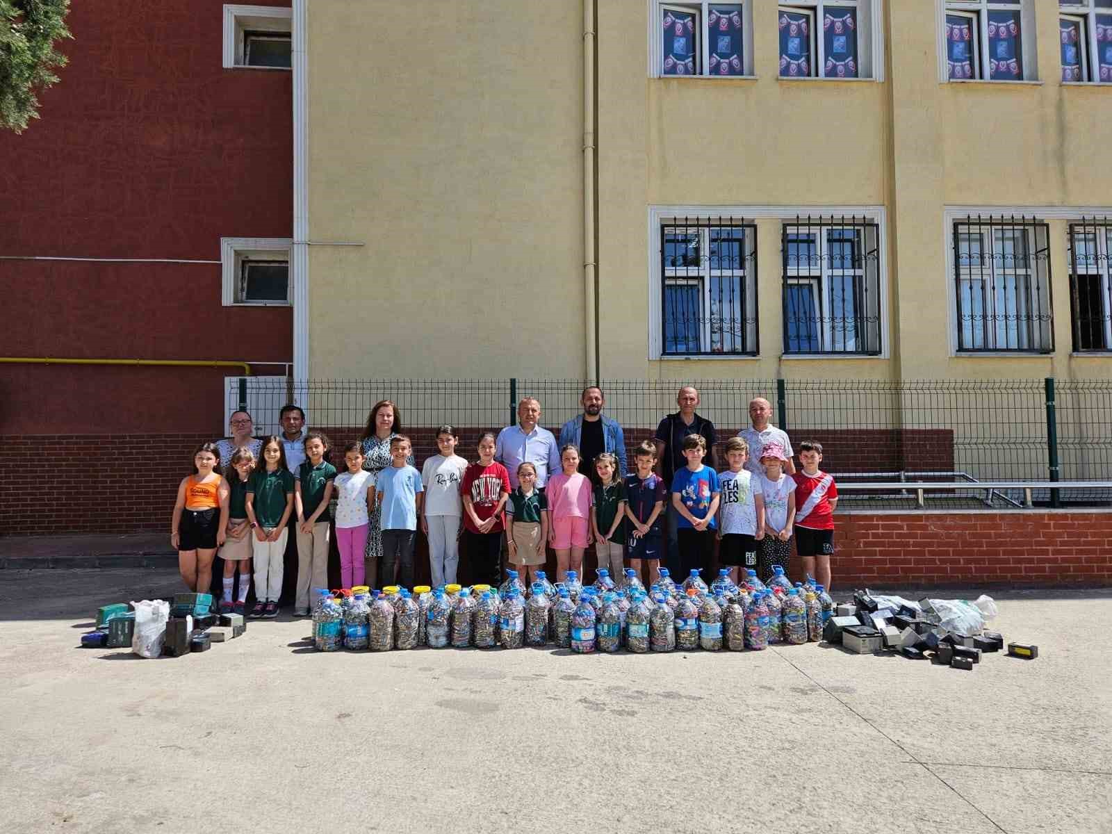 Keşanda İlkokul Öğrencileri 1 Ton 109 Kilogram Atık Pil Topladı
