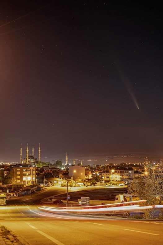 Kuyruklu Yıldız Tsuchinshan-Atlas Edirnede Selimiye Camii İle Birlikte Görüntülendi