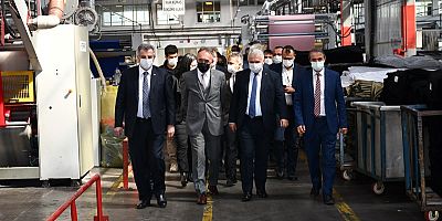 Sanayi ve Teknoloji Bakan Yardımcısı Hasan Büyükdede ve Vali Aziz Yıldırım Gülle Tekstil’i Ziyaret Etti