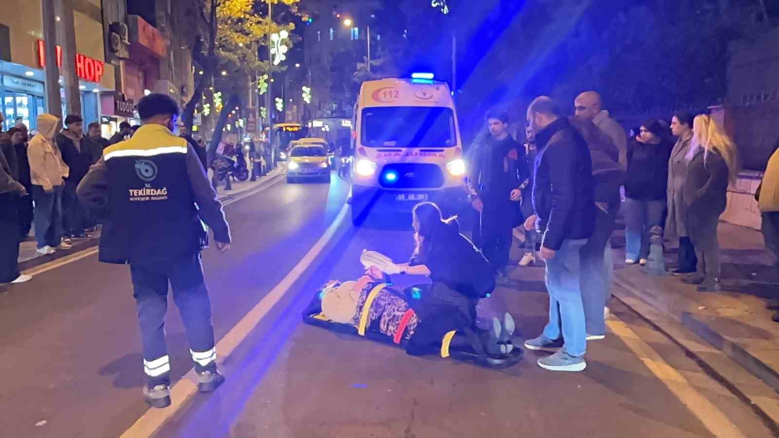 Tekirdağda Motosikletin Çarptığı Kadın Yaralandı