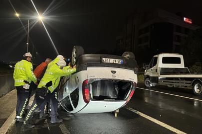 Alkollü sürücünün kullandığı otomobil takla attı