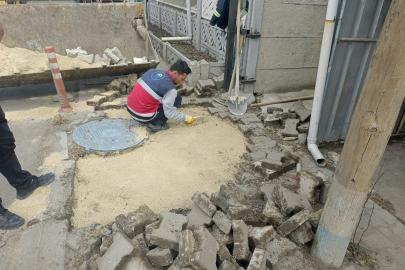 ERGENE’DE YOL VE KALDIRIM ÇALIŞMALARI ARALIKSIZ SÜRÜYOR