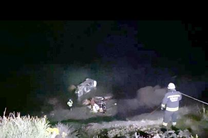 Tekirdağ'da deniz kenarına düşen otomobilde 3 kişi yaralandı