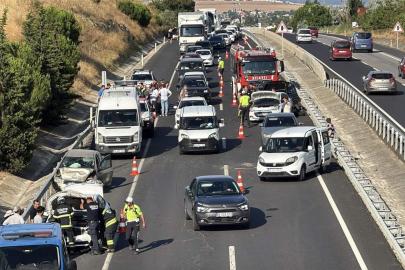 Tekirdağ'da 7 aracın karıştığı zincirleme kaza; 1 yaralı
