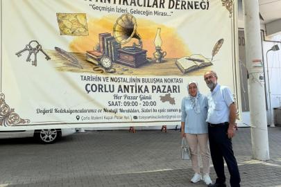 BAŞKAN YILDIZ FİLİZ’DEN ÇORLU ANTİKA PAZARI’NA ZİYARET
