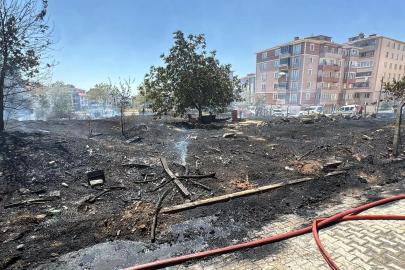 Ot yangınında alevler park halindeki araçlara sıçradı; 1 TIR yandı, 2 otomobil zarar gördü